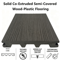 Planches de terrasse WPC solides co-extrudées semi-capsulées 150mmx23mm, étanches, écologiques, couleur personnalisée, pour jardin et parc, longueur sur mesure
