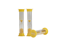 Sablier cylindrique Art Déco écologique et durable, fait main, en plastique et verre, minuteurs de 1 à 5 minutes pour l'apprentissage des enfants