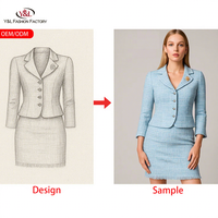 Fabricant d'Ensembles Jupe et Blazer en Tweed de Luxe Premium Personnalisés OEM Marque Privée, Tenue Complète