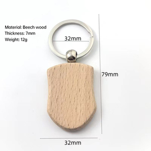 Tùy chỉnh gỗ móc khóa và thẻ đĩa phong cách bán buôn trống Móc khóa móc khóa hiện đại vuông Tay Chạm Khắc móc khóa - Product Image 5