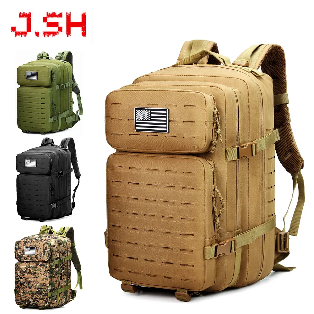 JSH Hot Selling 34L 3 Day Tactical Backpack Assault Pack Molle Out Sport Cycling Climbing Backpack Molle Storage Strap