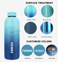 YEWAY Fabrika Doğrudan Gönderim 304 Paslanmaz Çelik Spor Matarası 500ml 750ml 1000ml Su Şişesi Sıcak Soğuk Tutma Özelleştirilmiş Logolu Bardaklar