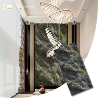 Panneau mural en PVC imperméable 3D effet marbre UV, panneau de décoration intérieure écologique, plaque en plastique colorée pour hôtel