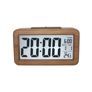 Niedliche Rechteck Bambus Holz Wecker elektronische Uhrwerk Typ mit Nadel anzeige - Product Image 5