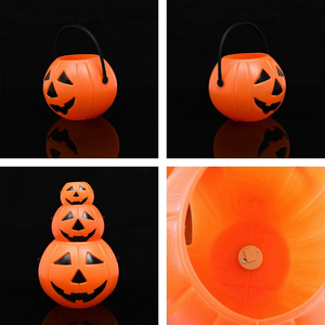 Cesta de Plástico con Forma de Calabaza para Dulces de Halloween, Cestas Grandes y Portátiles para Golosinas con Asas para Decoración de Fiestas - Product Image 3
