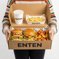 Emballage personnalisé pour poulet frit, ensemble d'emballage en papier, restauration rapide à emporter, hamburger, frites, burger, grande boîte en papier, contenant pour en-cas