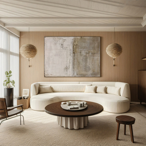 Pintura en lienzo grande de Arte Abstracto marrón Beige Wabi-Sabi, arte de pared, decoración moderna <span class=keywords><strong>para</strong></span> el hogar, estética única <span class=keywords><strong>para</strong></span> sala de estar - Product Image 2