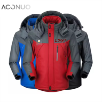 Haute qualité mâle veste imperméable hiver épais velours coupe-vent manteau fermeture à glissière crochet tissage grande taille respirant