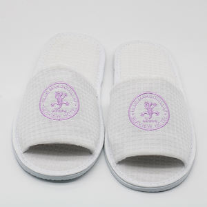 Seaview <span class=keywords><strong>Hotel</strong></span> Malta Pantoufles gaufrées de <span class=keywords><strong>luxe</strong></span> de haute qualité Pantoufle jetable de Spa à bout ouvert - Product Image 2