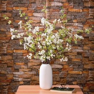 Vente en gros de branche de spirea artificielle <span class=keywords><strong>blanche</strong></span> à longue tige, réaliste, pour couronne de mariée, bouquet de mariage, décoration de vase à domicile - Product Image 3