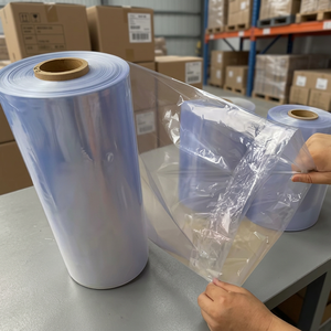 Factory Wholesale Food Grade PVC Cling Film <b>Roll</b> with Cutter Transparent <b>Plastic</b> Food Wrap for Household and Catering Use - Product Image 1