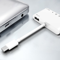 Cable Convertidor Multifuncional 6 en 1, Adaptador OTG de Carga Rápida de 30W, Lector de Tarjetas TF y SD, 3 Puertos USB 3.0