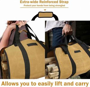 Échantillon Gratuit : Sac de Transport Robuste pour Bois de Chauffage Oxford – Grand Sac Fourre-tout pour Brasero, Camping et Bois d'Intérieur - Product Image 4