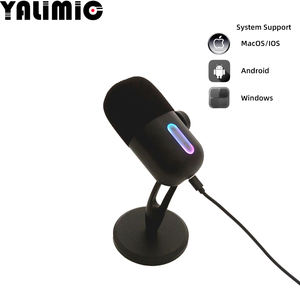 ไมโครโฟนไฟ RGB ราคาถูกพร้อมปุ่มปรับเสียงและไฟโทนเย็นแบบปุ่มเดียวขาตั้งในตัวสำหรับเล่นเกมคอมพิวเตอร์ - Product Image 2