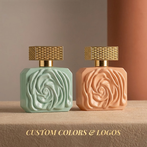 Green Glass <b>Perfume</b> <b>Bottle</b> <b>30ml</b> 50ml 100ml | Luxury Eco-Friendly Cosmetic Packaging with Matte Frost Engraving Decal - Product Image 6