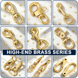 Correa de bolso personalizada, herrajes giratorios, cierre de gancho a presión, cierre de langosta para puerta de empuje, ganchos giratorios de metal dorado de latón para bolso de cuero - Product Image 2