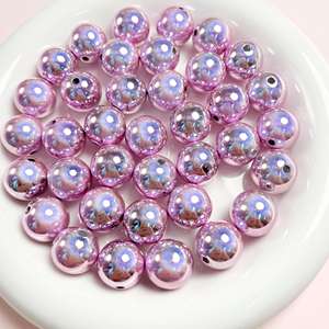 Cuentas acrílicas reflectantes de 16 mm con orificio recto, redondas, multicolor, modernas, para bricolaje, llaveros, colgantes de bolso y joyería. - Product Image 3