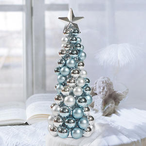 Nouveauté ornements de noël tour de boule boule de noël art de fer décorations de bureau de noël cadeau arbre top star - Product Image 1