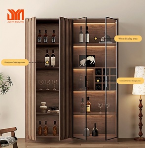 <span class=keywords><strong>JYN</strong></span> Petite armoire à vin en bois massif Armoire de décoration de rangement rétro Armoire sur pied pour salon TV - Product Image 2