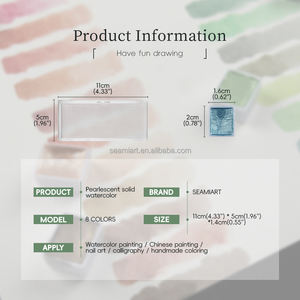 8สีเมทัลลิคสีฟ้าสีม่วงชุดShimmerสีน้ําทึบศิลปินแบบพกพาครึ่งชุดAqua Arellas Aquarela - Product Image 2