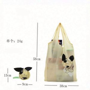 <b>Creative</b> Cartoon Dog Shape Pendant Foldable Shopping Bag Cute Portable Polyester Superet Tote Bag With Customized Logo - Product Image 2