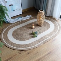 Vente en gros de tapis ovales vintage faits à la main en sisal de jute biologique