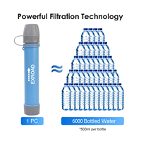 Paille filtrante à eau portable Exroad sans BPA, 3000L, filtre à eau de survie, purificateur d'urgence pour les voyages, le camping, la randonnée, l'escalade