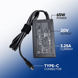 Chargeur pour ordinateur portable 65W 20V 3.25A Type-C, adaptateur secteur pour ordinateur portable CE pour le bureau, la maison, les voyages et le travail, charge rapide Type-C PD - Product Image 3