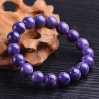 Fabricants en gros de bracelets en pierres de charoïte naturelle russe, bijoux en cristal en gros pour hommes et femmes
