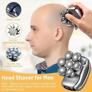 Tondeuse professionnelle rechargeable sans fil 6-en-1 pour homme, rasoir à cheveux et barbe, pour usage humide et sec, idéal pour la tondeuse à cheveux et la coupe de cheveux rasés - Product Image 5