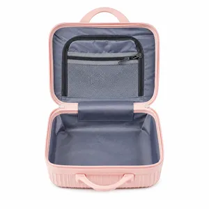 Custom Logo 14 Inch Lightweight PP Material Travel <b>Cosmetic</b> <b>Organizer</b> Zipper Closure Soft Handle Portable Makeup Storage Luggage - Product Image 4
