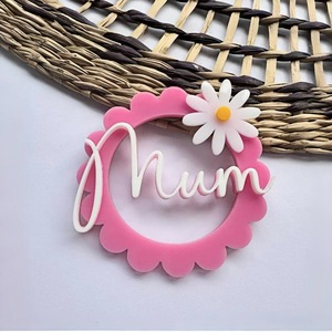 Decoración de Pastel de Acrílico de Doble Capa con Diseño de Margarita para el Día de la Madre, Suministros para Fiestas, Decoración para Hornear - Product Image 2