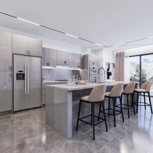 Gabinete de Cocina de MDF Lacado Personalizado de Lujo con Diseño de Isla para Muebles de Casa y Proyectos de Interiores de Alta Gama - Product Image 4