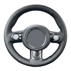 Fibra de Carbono Popular &amp;   Funda de <span class=keywords><strong>Volante</strong></span> de Cuero de Microfibra de 3 Radios para <span class=keywords><strong>Seat</strong></span> <span class=keywords><strong>Leon</strong></span> (Mk2) 2006-2008 - Product Image 1
