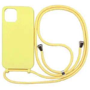 Hot Selling Candy Color Integrated Lanyard 1.8MM Phone Case for iPhone 15 Pro Max 7 8 XR XS 11 12 13 14 Plus TPU Back Cover