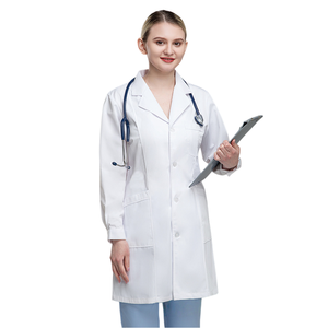 Bata de Médico para Mujer con Logotipo Personalizado, de Poliéster y Algodón, Cómoda, Duradera, de Manga Larga, para Quirófano, Farmacia y Laboratorio - Product Image 4