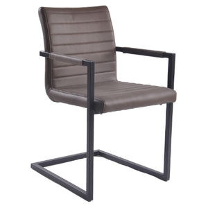 Chaise de salle à manger industrielle <span class=keywords><strong>cognac</strong></span> Sillas rétro vintage de style français pour <span class=keywords><strong>restaurant</strong></span> en cuir avec cadre en métal - Product Image 2