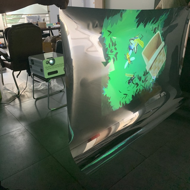 3D Window Glass Holographic Rear Projection Film/Clear Transparent Self Adhesive Projector Foil Grey Dark Grey Black