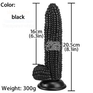 Maiskolben mit Ei Frucht- und Gemüseförmiger Dildo Künstlicher Penis, Transparenter Starker Saugnapf Jelly-Dildo für Frauen - Product Image 4