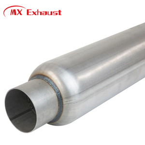 Precio al por mayor 2 ''/2,25''/2,5 ''/3'' aluminizado/rojo pintado/acero inoxidable Glasspack silenciador resonador para reacondicionamiento - Product Image 3