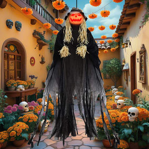Decorazione di Halloween, Goblin Illuminato di 1,8 m, Zucca Umana Appesa a Grandezza Naturale <span class=keywords><strong>con</strong></span> Voce Spaventosa e Viso Luminoso per Decorazioni Murali per Feste - Product Image 1