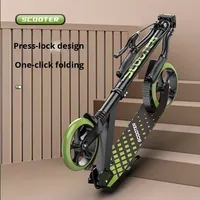 Trottinette pliable à deux roues anti-basculement avec siège pour enfants et adultes de 10 ans et plus - Roues en PU et en fer durables