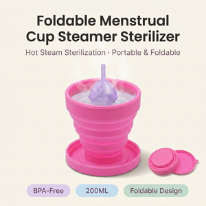Contenedor Esterilizador Plegable de Silicona Ecológico para <span class=keywords><strong>Copa</strong></span> <span class=keywords><strong>Menstrual</strong></span>, Libre de BPA, Capacidad de 170 ml, <span class=keywords><strong>Copa</strong></span> Esterilizadora de Silicona Plegable - Product Image 2