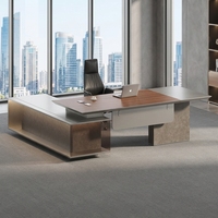Table de direction personnalisée, bureau de direction moderne de luxe haut de gamme en bois mélaminé pour PDG, patron