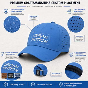 Großhandel Benutzerdefiniertes <span class=keywords><strong>Logo</strong></span> 5-Panel Wasserdichte Laserperforierte Baseballkappe Stickerei Atmungsaktive Mehrfarbige Golf-Laufmützen OEM - Product Image 3