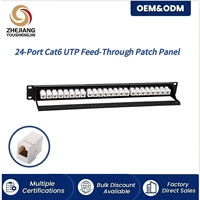 Panneau de brassage Keystone Cat6 UTP 24 ports 1U 19 pouces pré-équipé de connecteurs Keystone pour montage en rack, gestion des câbles, centre de données