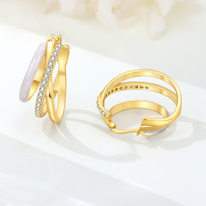 ต่างหูแบบฝรั่งเศส 3 ห่วง ต่างหูระดับไฮเอนด์แบบดั้งเดิม เครื่องประดับสำหรับผู้หญิง - Product Image 4