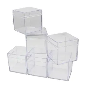 Yongli-caja de plástico transparente para dulces, cajas acrílicas pequeñas con tapas, para regalo de boda