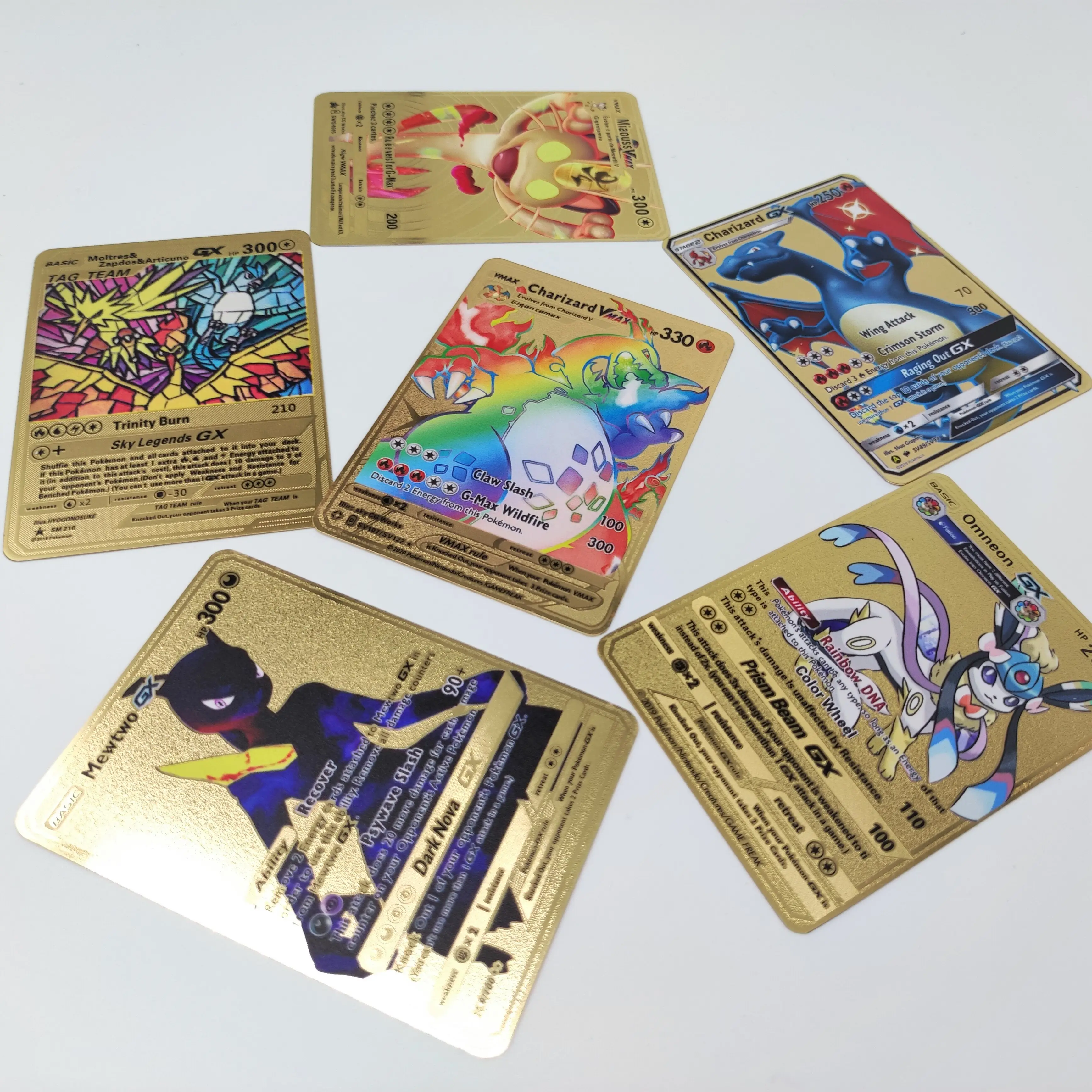 2023 Offre Spéciale Pokemoned Métal cartes Pocket Monster Cartes anime caractères série poke-mon Cartes à jouer Pour kid cadeau