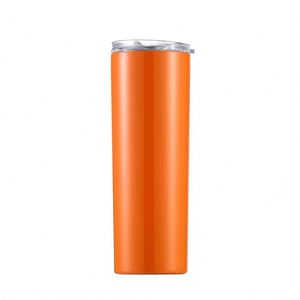 Gobelet droit et étroit pour sublimation 20oz en acier inoxydable blanc vierge avec couvercle et paille - Product Image 2